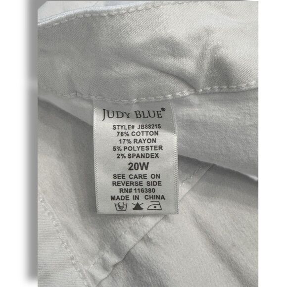 Judy Blue Jeans White Flare Fit Button Fly Stretch Denim JB88215 Women’s Sz 20W - Picture 12 of 14